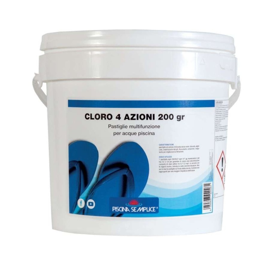 CLORO 4 AZIONI 200g Lapi PS1538005 5Kg pastiglie da 200 gr