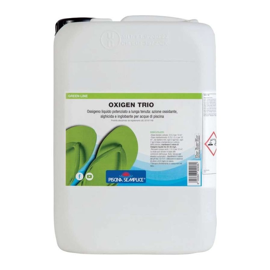 Oxigen Trio Lapi PS1649010 10Kg ossigeno liquido potenziato tripla azione multifunzione per piscine